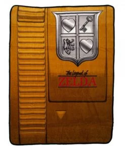 Bioworld Video Games Nintendo Zelda Gold Cartridge Fleece Throw