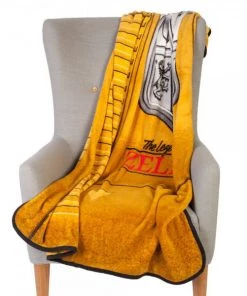 Bioworld Video Games Nintendo Zelda Gold Cartridge Fleece Throw
