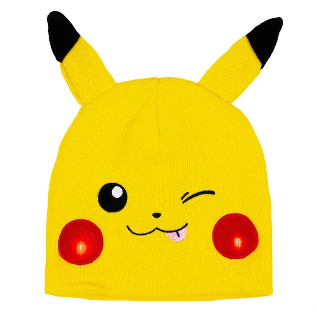 Bioworld Pokemon Pikachu Big Face Beanie W/ Led Cheeks 3 Bioworld Pokemon Pikachu Big Face Beanie W/ Led Cheeks