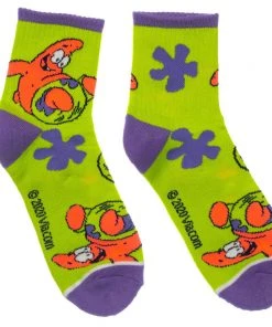 Bioworld Spogebob Quarter 3 Pair Crew Socks 12 Bioworld Spogebob Quarter 3 Pair Crew Socks