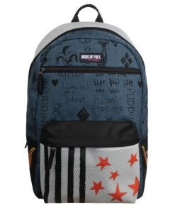 Bioworld Dc Comics Harley Quin Faux Denim Laptop Backpack
