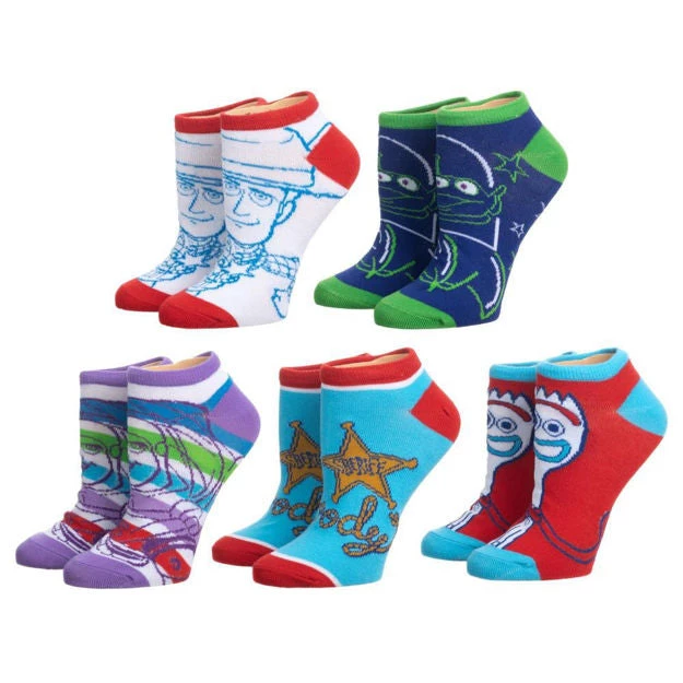 Bioworld Disney Pixar Toy Story 5 Pair Ankle Socks 3 Bioworld Disney Pixar Toy Story 5 Pair Ankle Socks