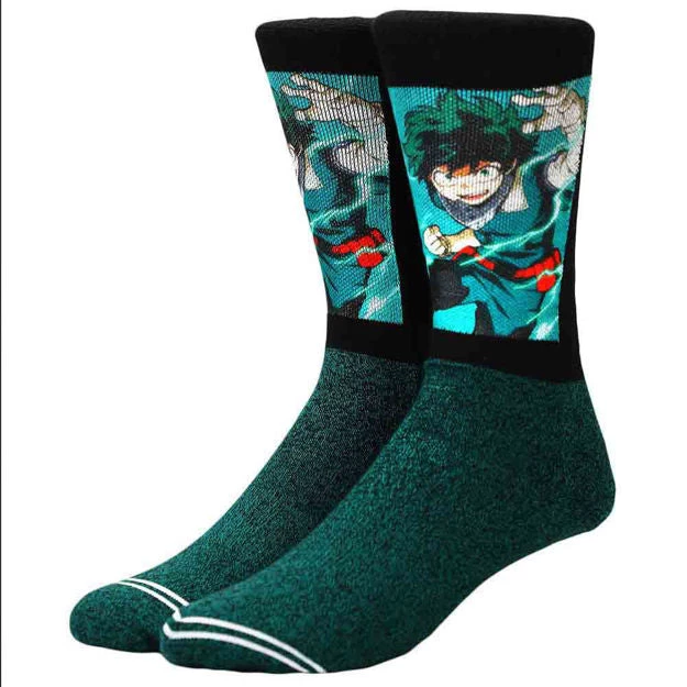 Bioworld My Hero Academia Deku Sublimated Crew Socks 3 Bioworld My Hero Academia Deku Sublimated Crew Socks