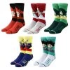 Bioworld My Hero Academia Chibi Character Colorblock 5 Pair Crew Socks
