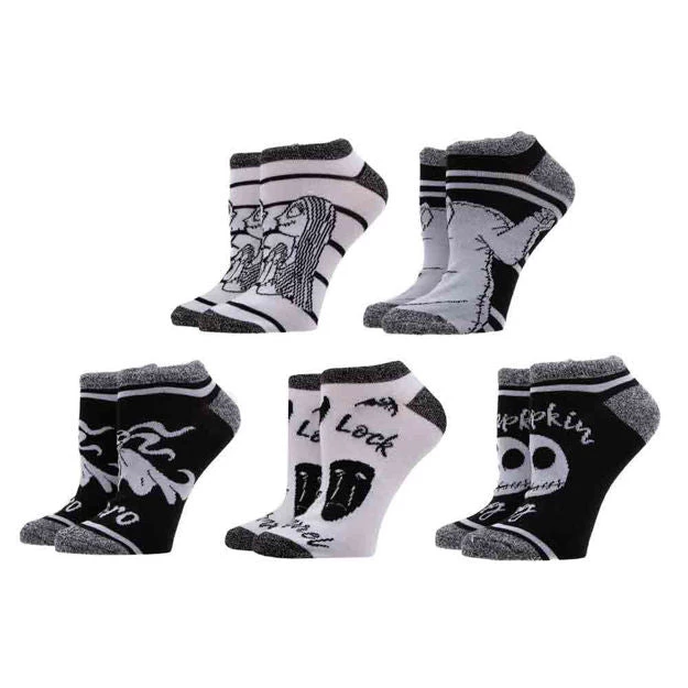 Bioworld The Nightmare Before Christmas 5 Pair Ankle Socks Disney 3 Bioworld The Nightmare Before Christmas 5 Pair Ankle Socks Disney