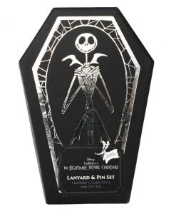 Bioworld NBC Master Of Fright Lapel Pins & Lanyard Coffin Box Set The Nightmare Before Christmas