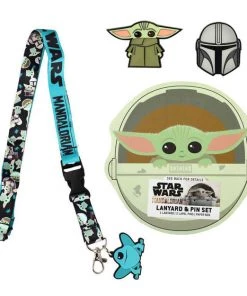Bioworld Star Wars The Mandalorian Grogu Lapel Pins & Lanyard Box Set