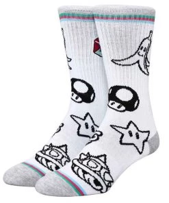 Bioworld Super Mario Kart Embroidered Crew Socks Mario Series