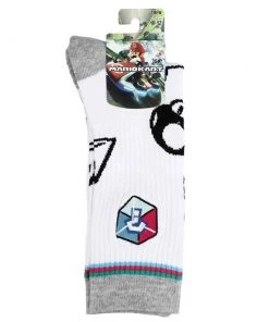 Bioworld Super Mario Kart Embroidered Crew Socks Mario Series 7 Bioworld Super Mario Kart Embroidered Crew Socks Mario Series