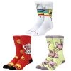Bioworld Spongebob, Krabby, Patty & Patrick 3 Pair Crew Socks