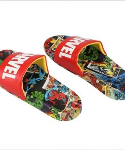 Bioworld Marvel Logo & Comic Art Athletics Slide Sandals