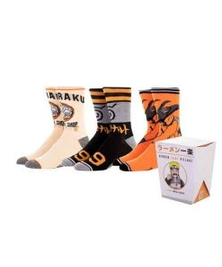 Bioworld Naruto Ichiraku Ramen 3 Pair Crew Box Set