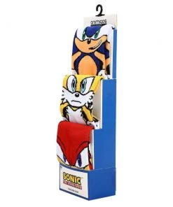 Bioworld Sonic The Hedgehog Sonic, Tails, AND Knuckles 3 Pair Crew Sock