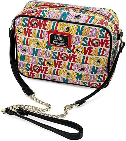 Loungefly The Beatles All You Need Is Love Music Band Crossbody Bag Purse 3 Loungefly The Beatles All You Need Is Love Music Band Crossbody Bag Purse