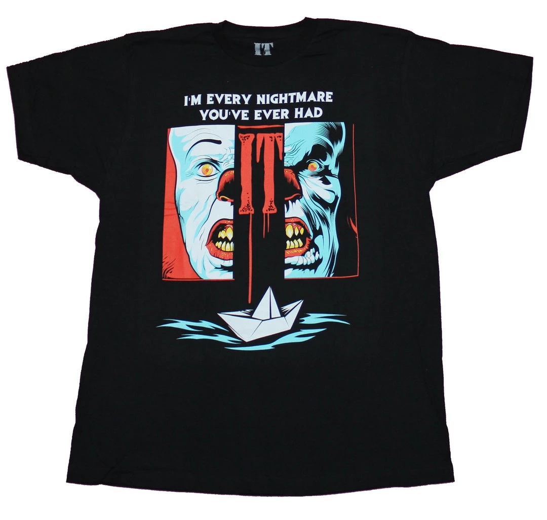 Bioworld IT- Pennywise I'm Very Nightmare You've Ever Had Black T-shirt 4 Bioworld IT- Pennywise I'm Very Nightmare You've Ever Had Black T-shirt