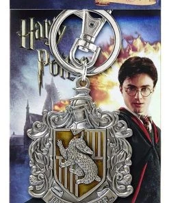 Monogram Movies Harry Potter Hufflepuff School Crest Pewter Keychain