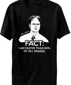 T-Line The Office Dwight Schrute Fact I Am Faster Than 80% Of All Snakes T-shirt TV Series