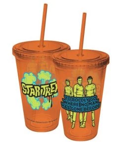 Vandor Star Trek Boldly Go Where No Man Has Gone Before Stances 16-Ounce Cup With Straw Movies