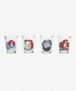 Silver Buffalo Disney Princess Ariel Pearlescent 4-Pack Mini Glass Set