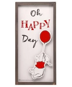 Open Road Brands Oh Happy Day Winnie The Pooh Bear Wooden Wall Art Sign Disney