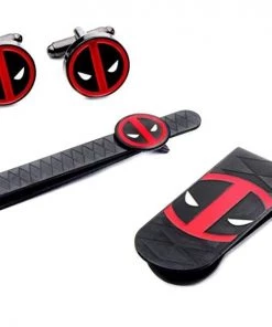 Body Vibe Marvel Deadpool Money Clip, Tie Bar & Cuff Links Set