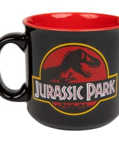 Silver Buffalo Jurassic Park Logo 20oz Ceramic Camper Mug Movies