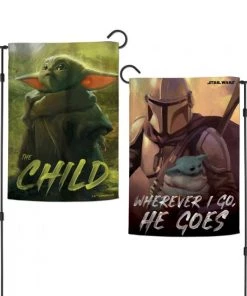 Wincraft The Mandalorian A Star Wars Story WHEREVER I GO HE GOES/ THE CHILD Garden Flag Disney