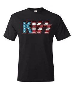 Bravado Kiss American Flag Logo Band T Shirt Movies