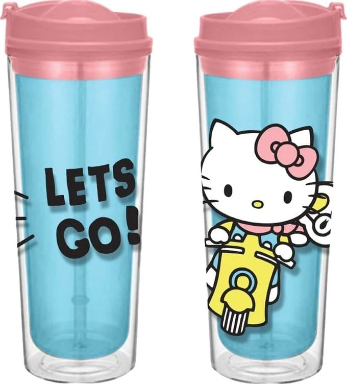 Vandor Hello Kitty "Let's Go" Travel Tumbler Cup Houseware 3 Vandor Hello Kitty "Let's Go" Travel Tumbler Cup Houseware