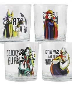 Bioworld Disney Villains 10 Oz. Glass Set Of 4