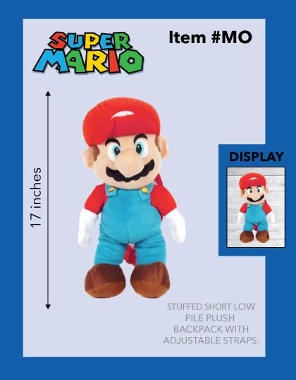Costal Transfers Mario Series Super Mario Backpack Plush 17" 3 Costal Transfers Mario Series Super Mario Backpack Plush 17"