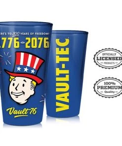 JUST FUNKY Fallout 76 Tricentennial 16-Ounce Pint Glasses (Set Of Two)