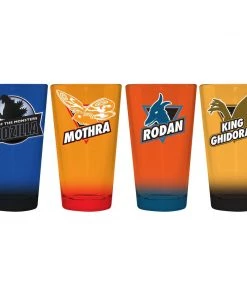 Surreal Entertainment Godzilla Characters 16 Oz. Pint Glass 4-Pack