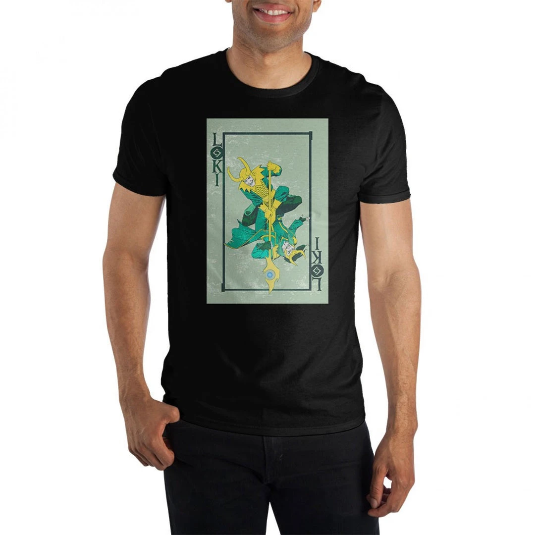 Bioworld Marvel Loki Playing Card T-Shirt 3 Bioworld Marvel Loki Playing Card T-Shirt