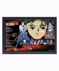 Pyramid America Naruto Shippuden- Sasuke Stats 11" X 17" Framed Print