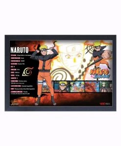 Pyramid America Anime Naruto Shippuden- Naruto Stats 11" X 17" Framed Print