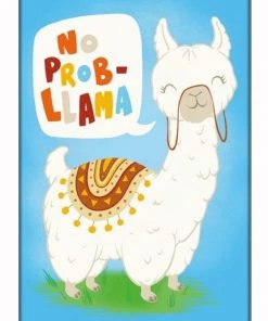 Pyramid America Home Decor & Posters Llama No Probllama White Framed Print Overall Wall Art
