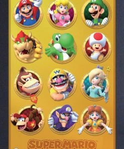 Pyramid America Mario - Gold Group Wall Framed Mario Series