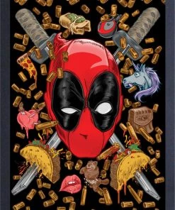 Pyramid America Marvel Deadpool- Bullets Wall Framed