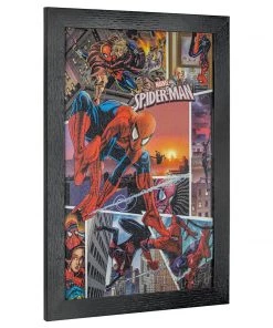 Pyramid America Marvel Spider-Man Comics Canvas Framed Poster 11" X 17"