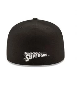 New Era Supergirl Black And White Logo Teattwisted Fitted 59Fifty Snapback Hat