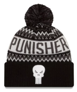 New Era Marvel Punisher One Size Beanie With Pom