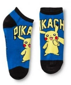 Bioworld Pokemon Pikachu Ankle Socks Black/Blue Anime