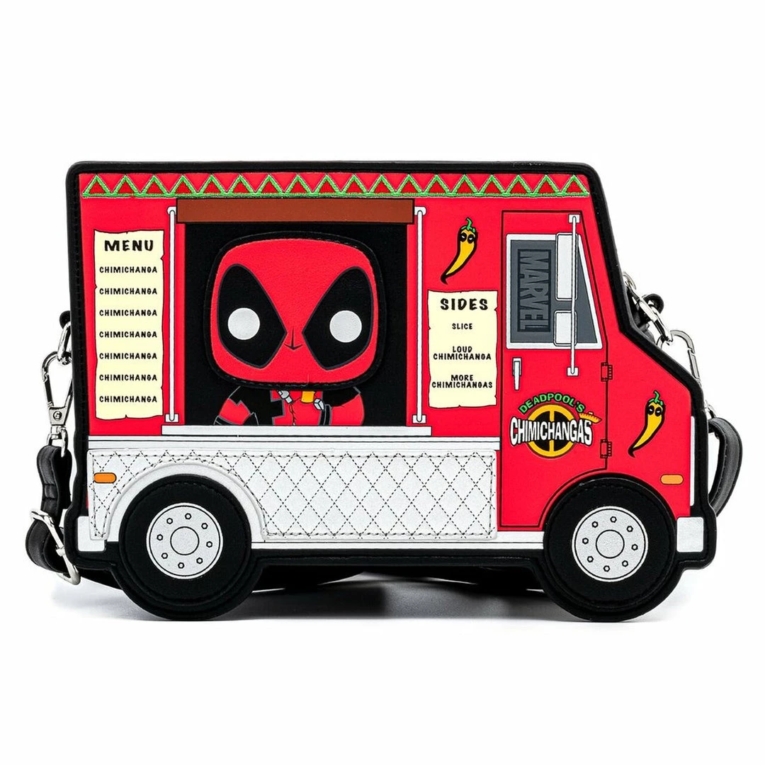 Loungefly Marvel Deadpool 30th Anniversary Chimichangas Food Truck Crossbody Handbag 3 Loungefly Marvel Deadpool 30th Anniversary Chimichangas Food Truck Crossbody Handbag