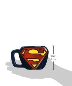 Paladone Superman Shaped Ceramic Coffee Mug - DC Comics Embossed Cup