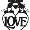 Open Road Brands Disney Mickey Mouse & Minnie Mouse Love Laser Cut Metal Sign