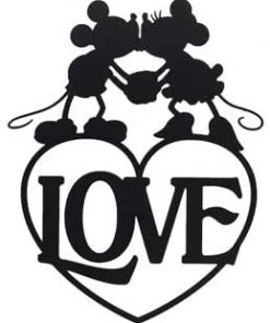 Open Road Brands Disney Mickey Mouse & Minnie Mouse Love Laser Cut Metal Sign