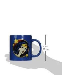 DC Comics ICUP DC Wonder Woman Embossed Face Ceramic Mug, 20 Ounce