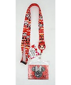 Monogram Lanyard - Disney - Minnie Mouse W/Zip Lock Card Holder Mickey And Minnie Mouse