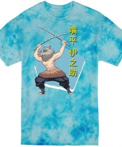 Great Eastern Entertainment Anime Demon Slayer Inosuke Tie-Dye Men's T-shirt